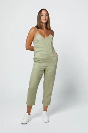 MARLEY LINEN JUMPSUIT - SAGE