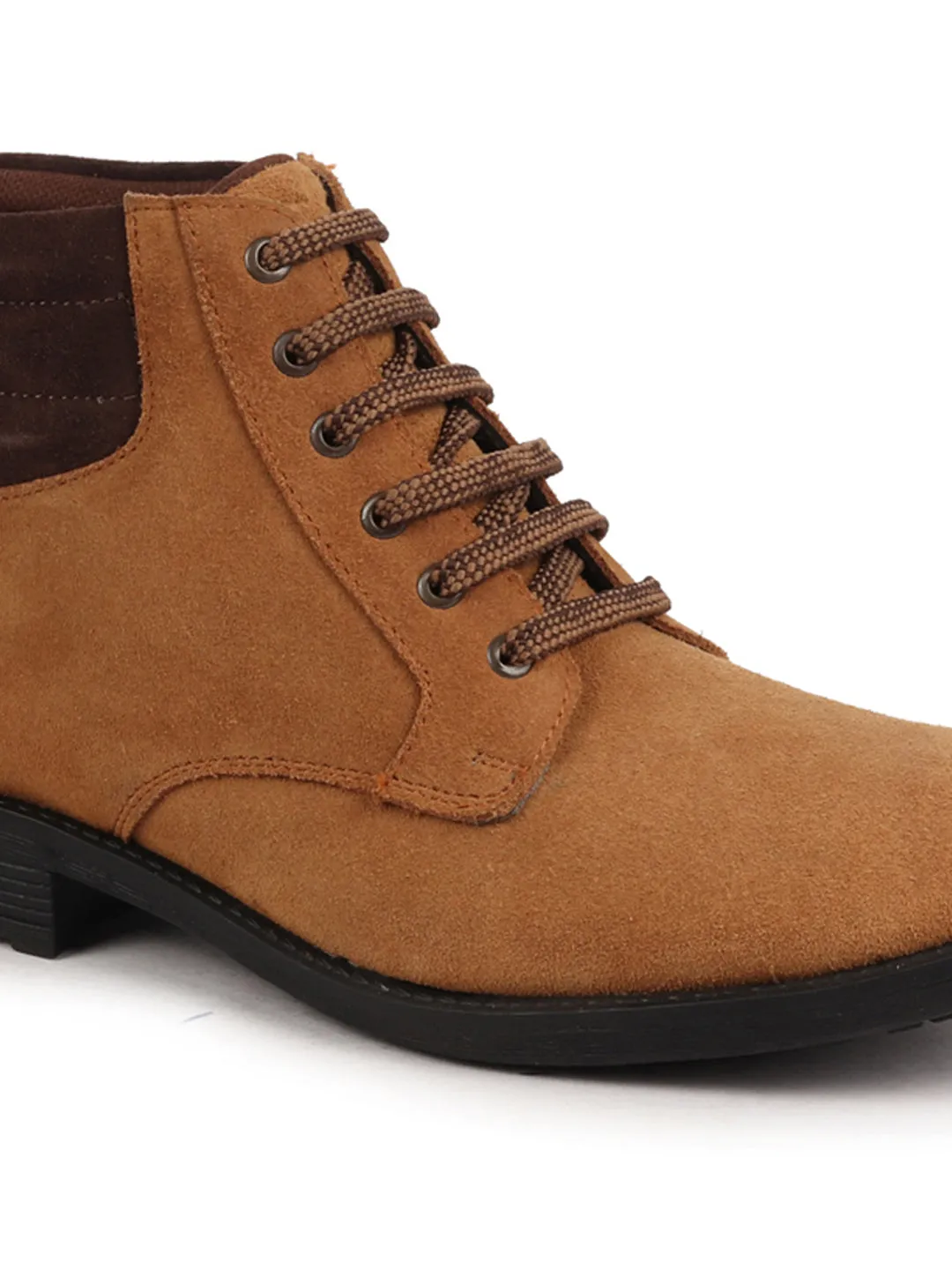 Men Tan Suede Leather Chukka High Ankle Boot For Biking|Hiking|Trekking