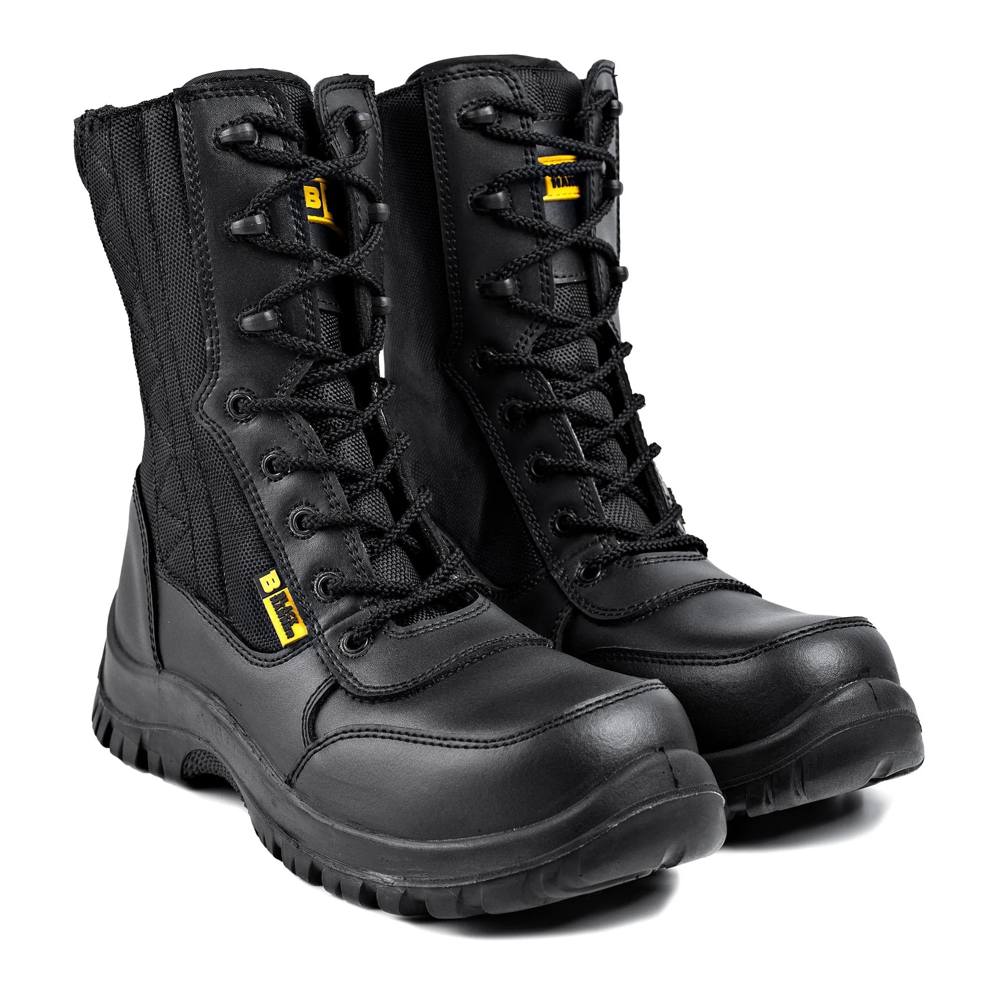 Mens Leather Safety Composite Toe Cap Boot S2 SRC Waterproof Military Army Desert Combat Walking Safety Zip Up Work High Ankle 9999