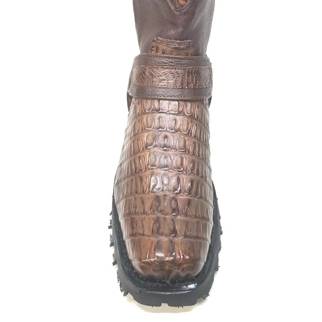 Men's Los Altos Caiman Tail Skin Biker Boots 55T01