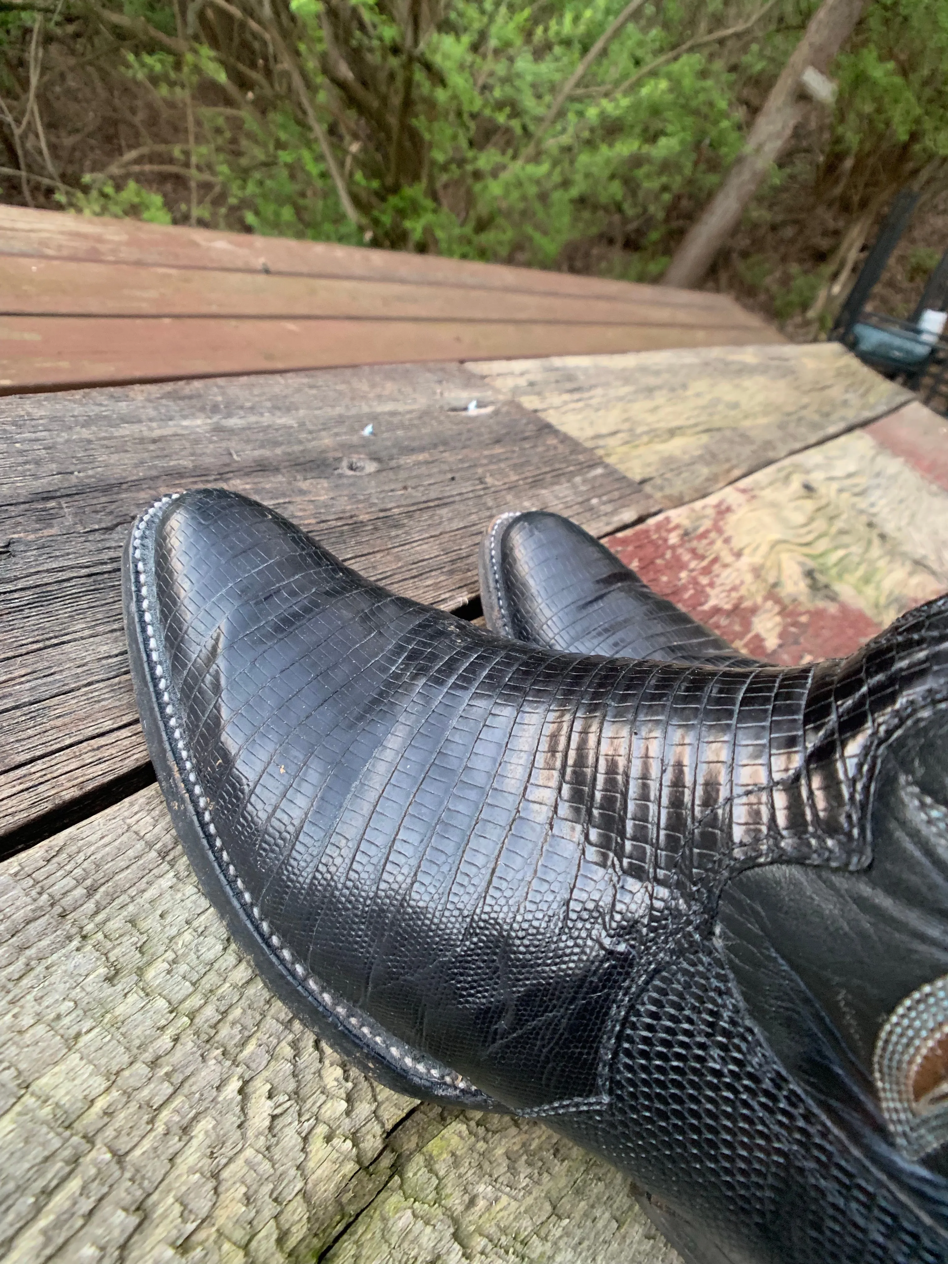 Men’s Vintage Black Justin Exotic Cowboy Boots