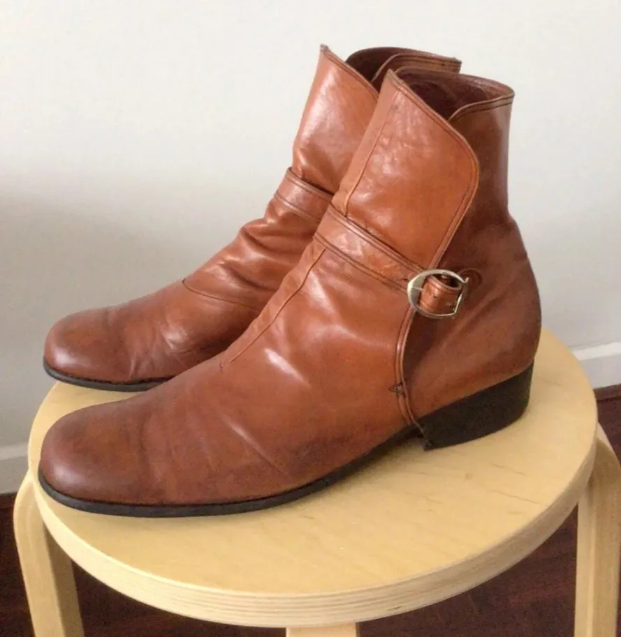 Men’s Vintage Tan Leather Boots size 8.5 womans 9.5/10