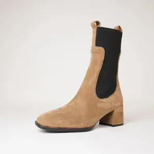 Mieres Dark Camel Suede Boots