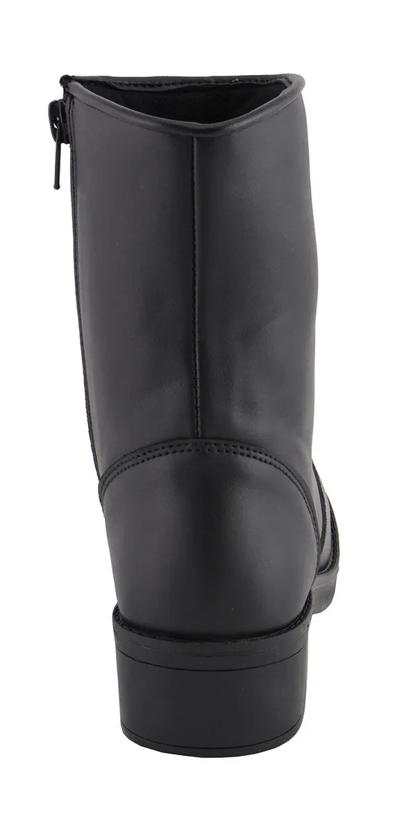 Milwaukee Leather MBL9480 Women's Black 'Super Clean' Motorcycle Riding Boots with Side Zipper Entry