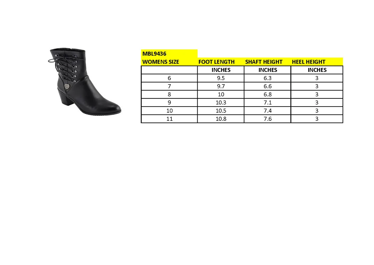 Milwaukee Performance MBL9436 Women's Black Lace Side Riding Boots