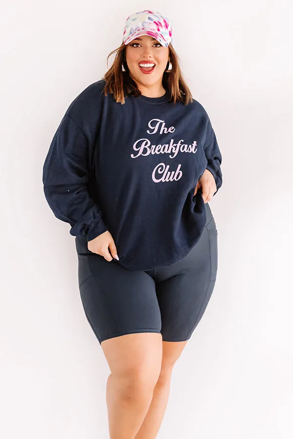 On The Right Track High Waist Active Shorts in Navy Curves