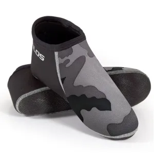 Open Box Tilos 3mm Neoprene Low Top Fin Socks, Camo Grey, Size: Medium