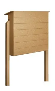 Outdoor Message Center Cork Board 26 x 42 with Posts | Eco-Design, Single Door, LEFT Hinged Info Board