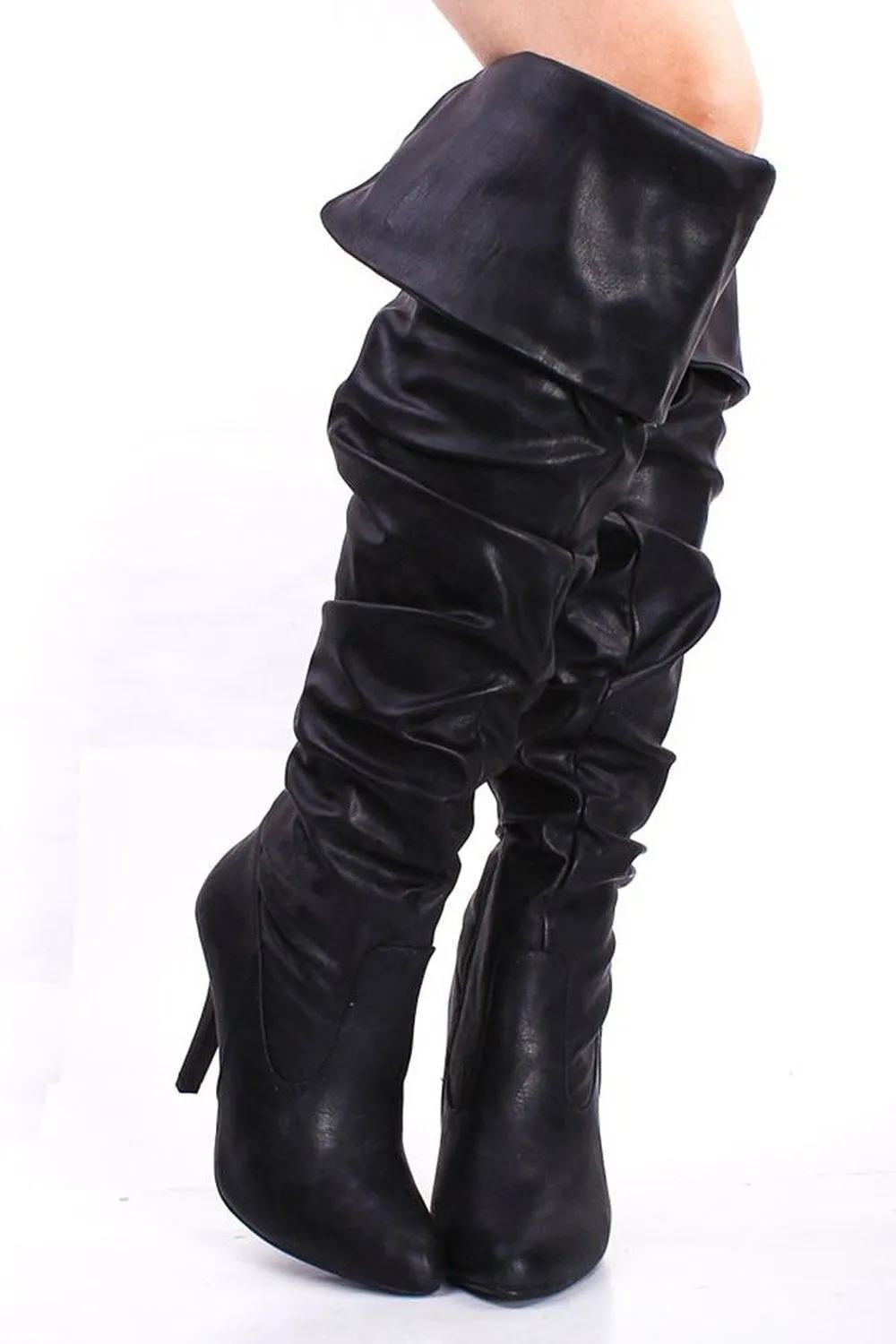 Pirate Ruched Fold Over Sexy Slouchy Boots Fourever Funky