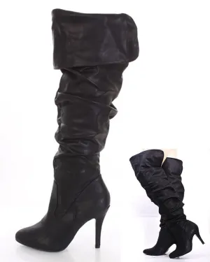 Pirate Ruched Fold Over Sexy Slouchy Boots Fourever Funky