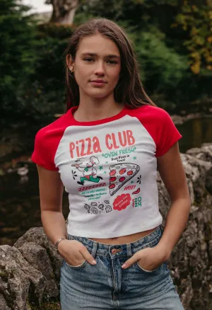 Pizza Club Printed Micro Rib Baby Tee