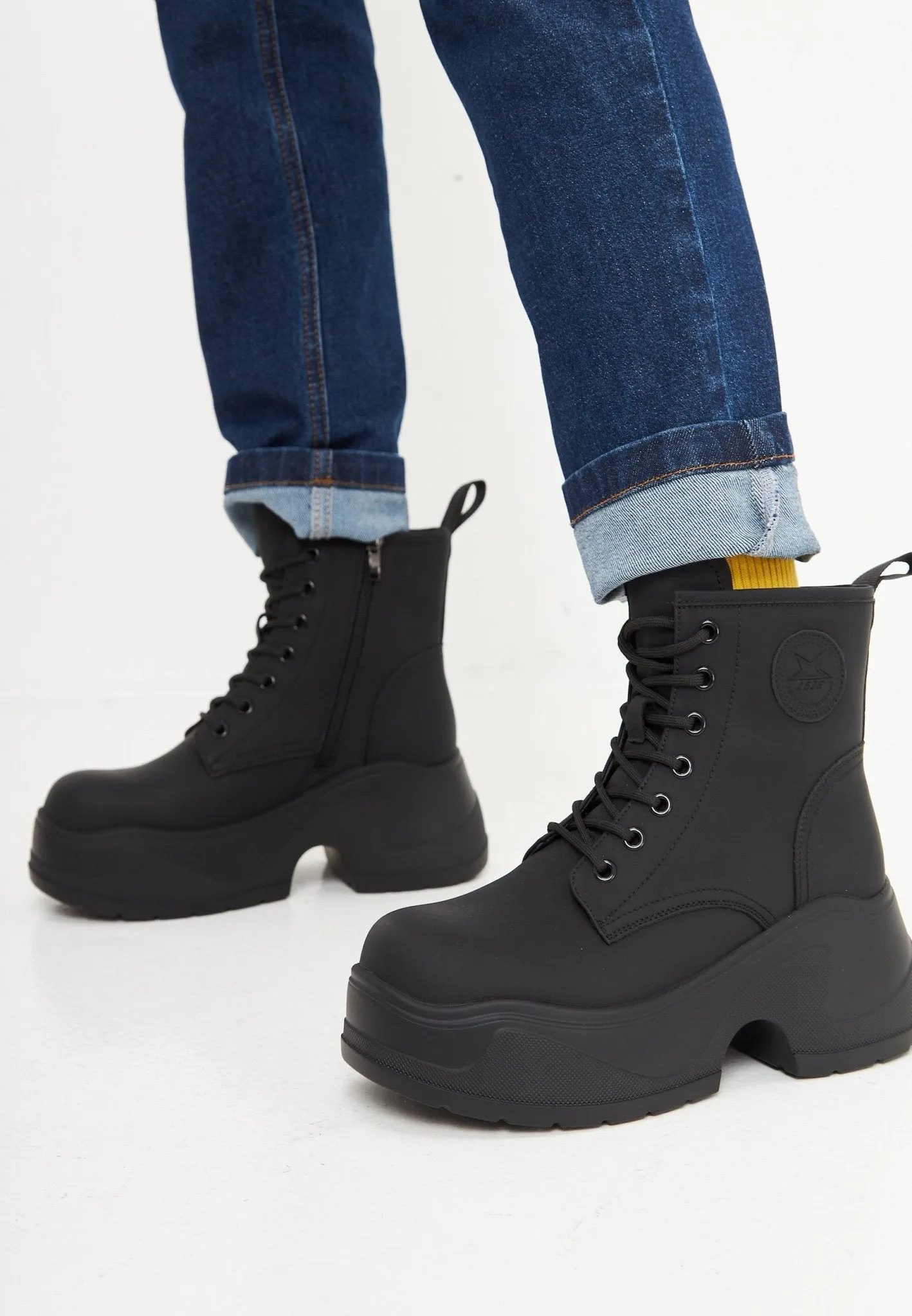 Platform Ankle Boots - Black