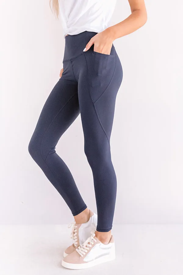 Power Hour High Waist Active Leggings In Navy