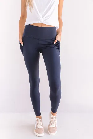 Power Hour High Waist Active Leggings In Navy