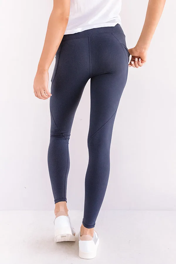 Power Hour High Waist Active Leggings In Navy