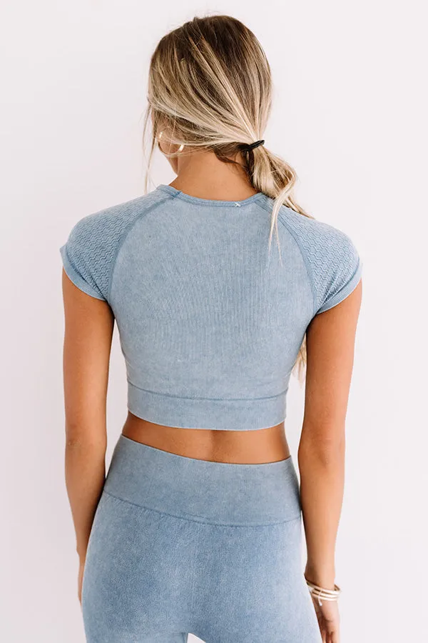 Quiet Meditation Crop Top In Airy Blue