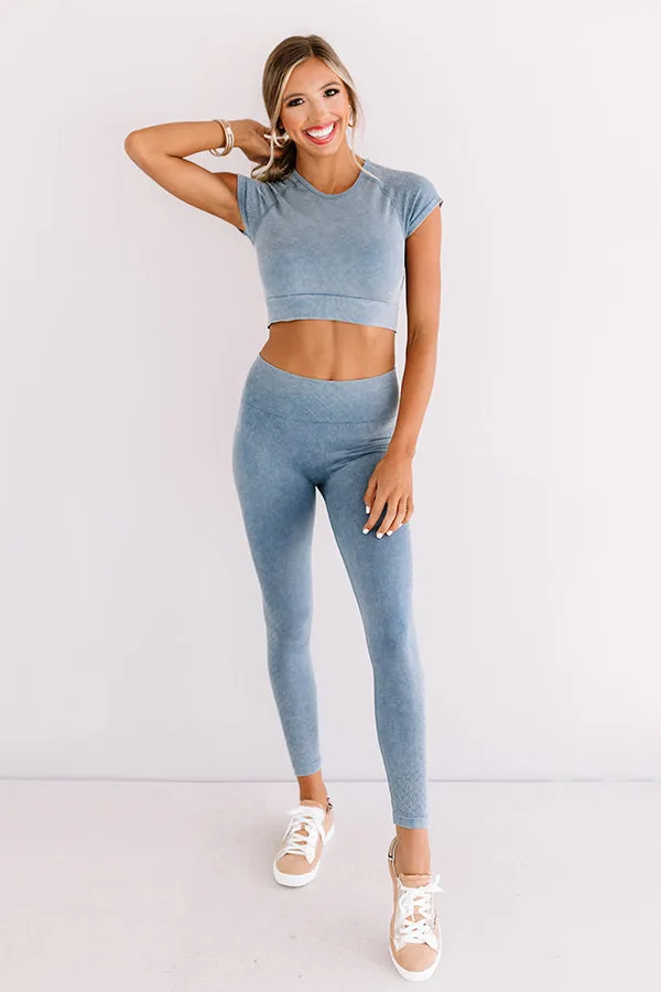 Quiet Meditation Crop Top In Airy Blue