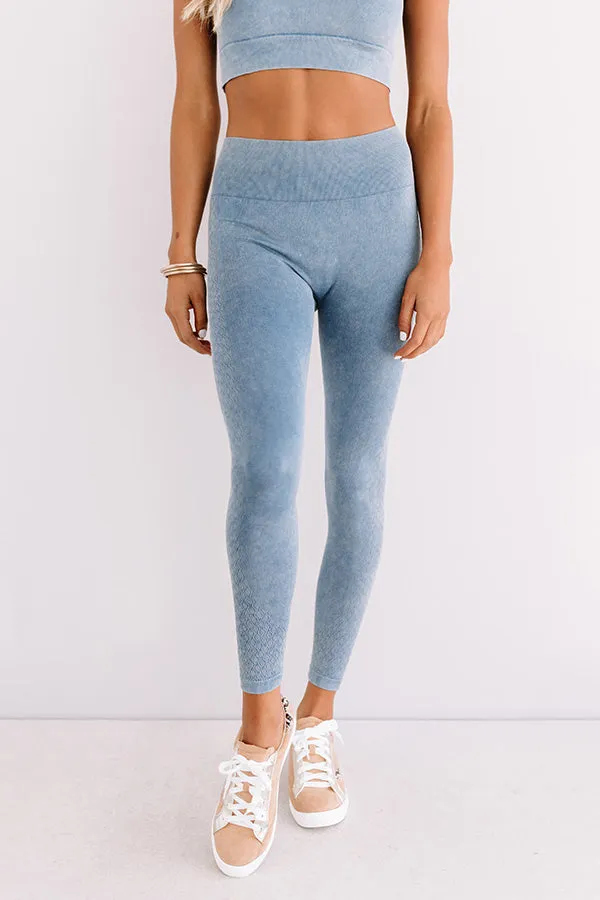 Quiet Meditation High Waist Active Legging In Airy Blue