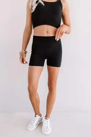 Ready Set Chic High Waist Biker Shorts In Black