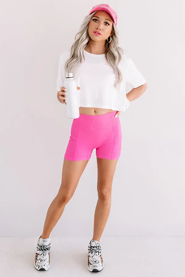 Ready Set Chic High Waist Biker Shorts In Pink