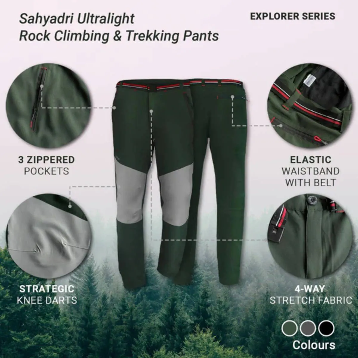 Sahyadri Ultralight Rock Climbing & Trekking Pants - Explorer Series