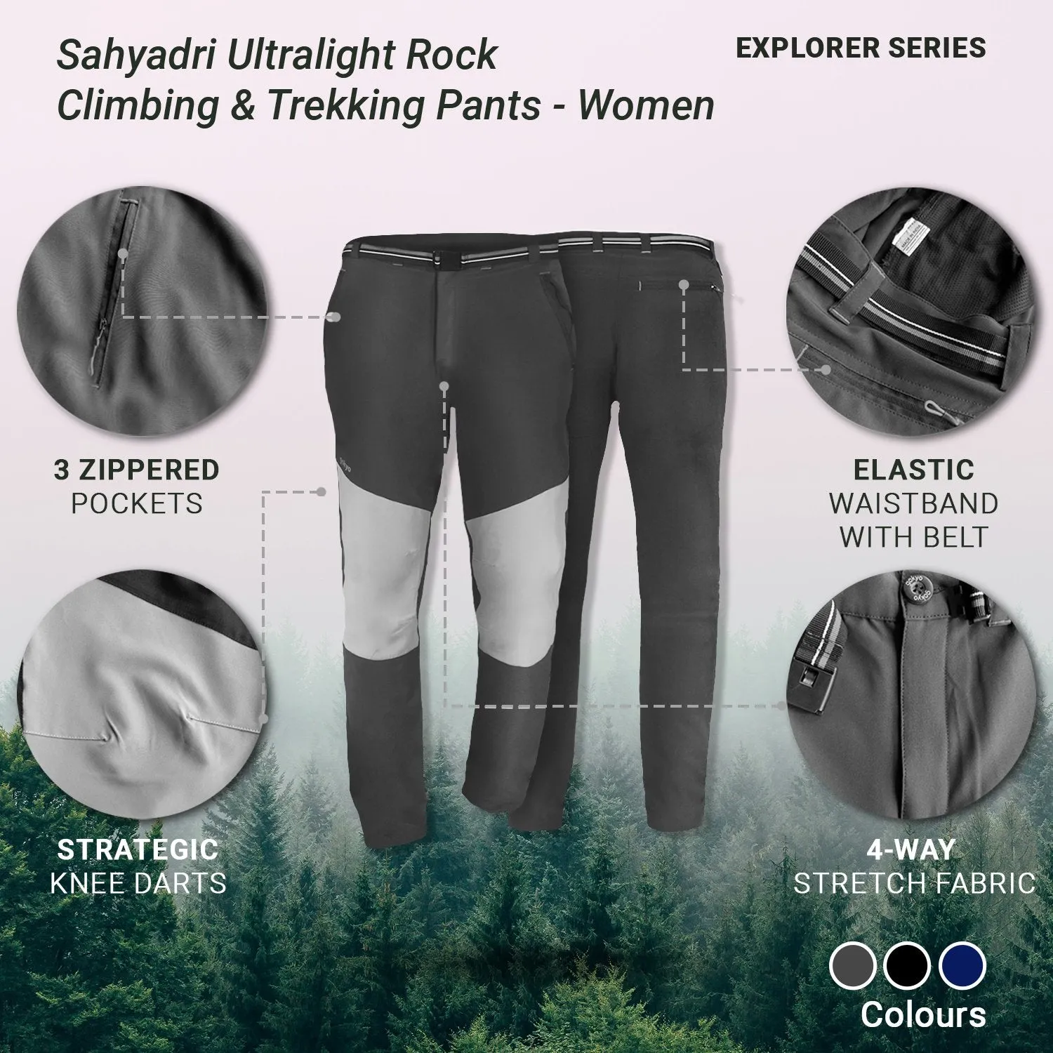 Sahyadri Ultralight Rock Climbing & Trekking Pants - Women