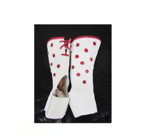 SHORT Polkadot Red & White AERIAL BOOTS Child/small Adult size