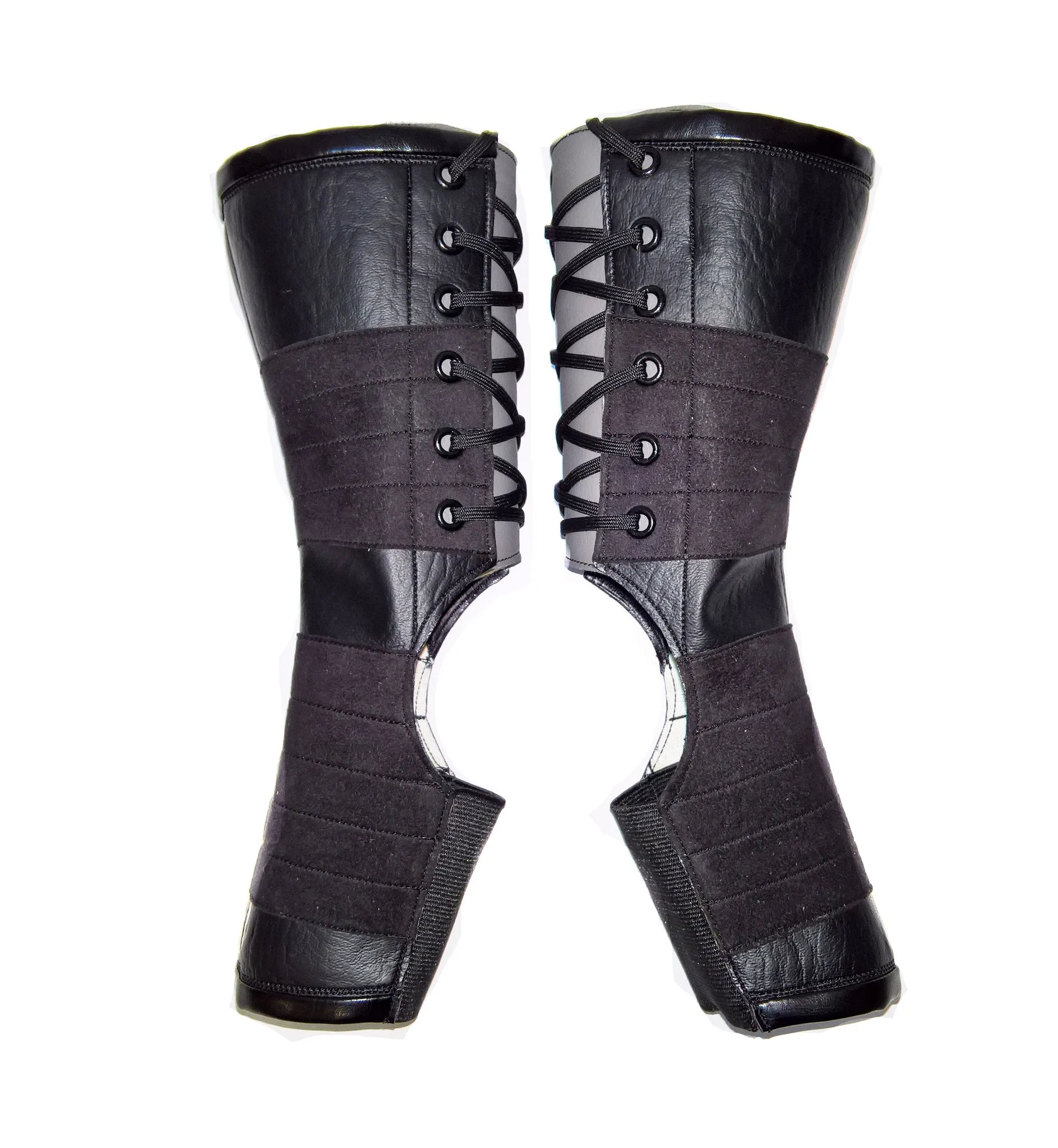 Short VEGAN Black Aerial Boots w/ GREY Back   grip panels