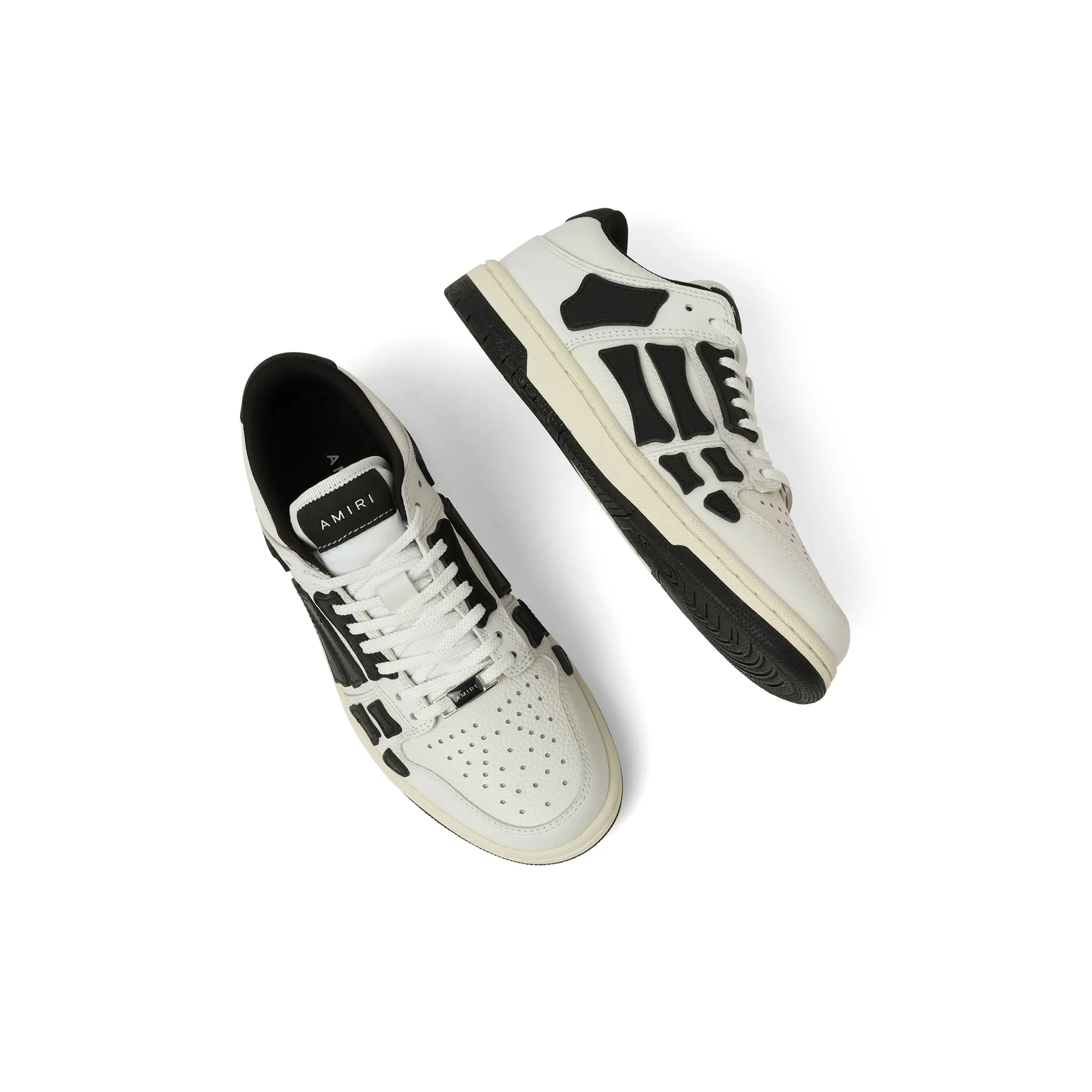 Skeleton Low Top Sneaker in White/Black