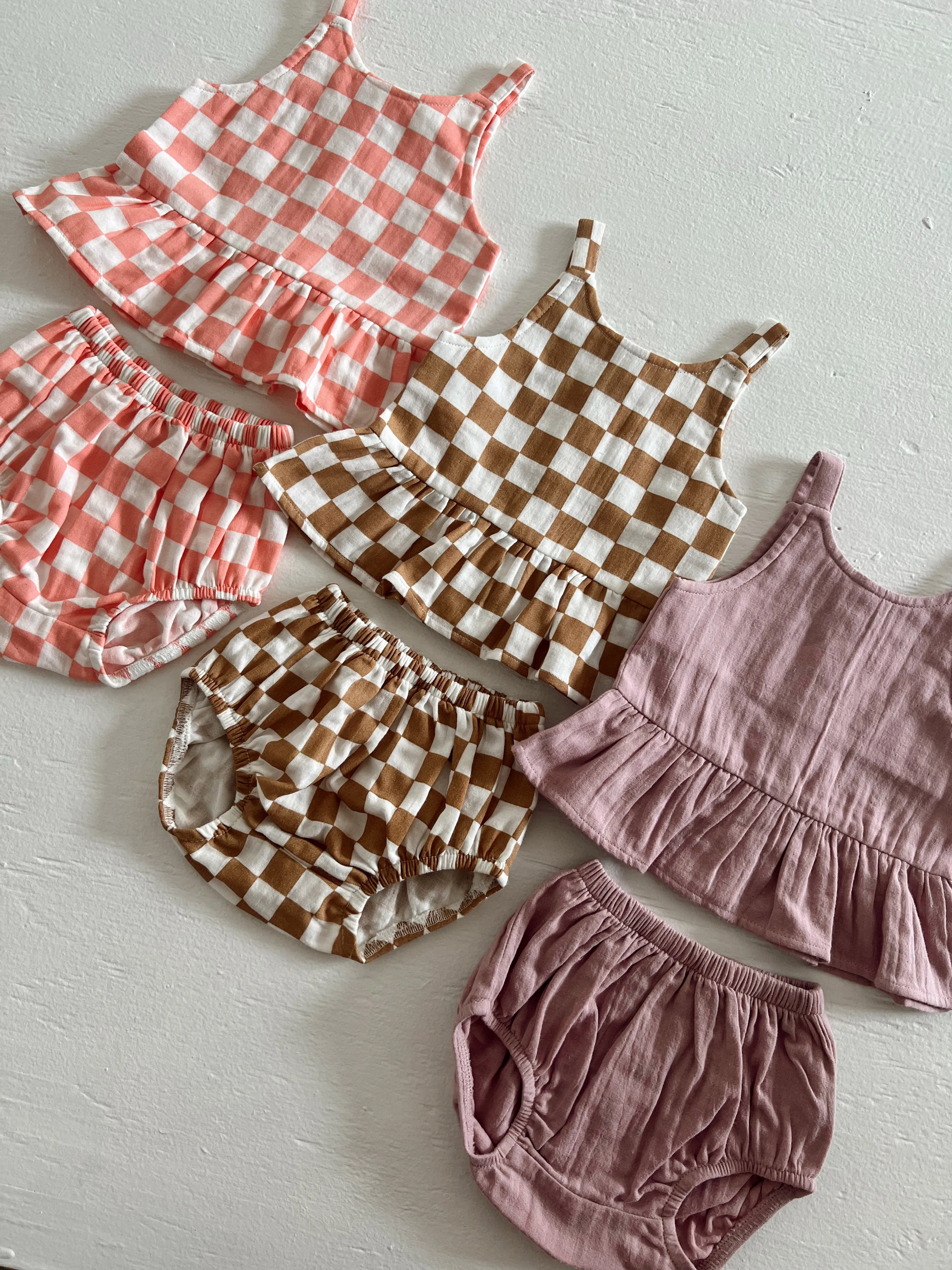 Sorbet Checkerboard / Organic Peplum Set