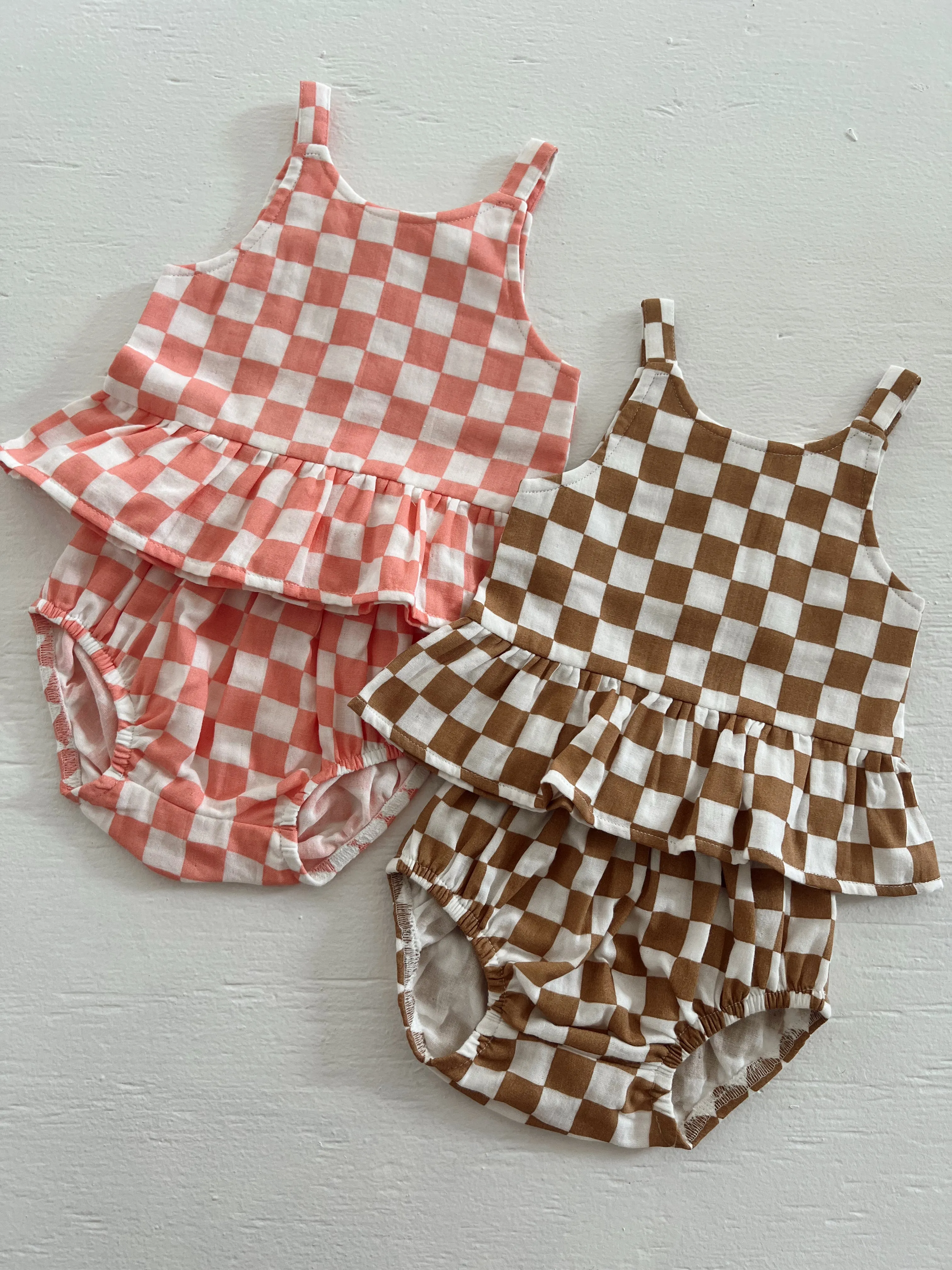 Sorbet Checkerboard / Organic Peplum Set