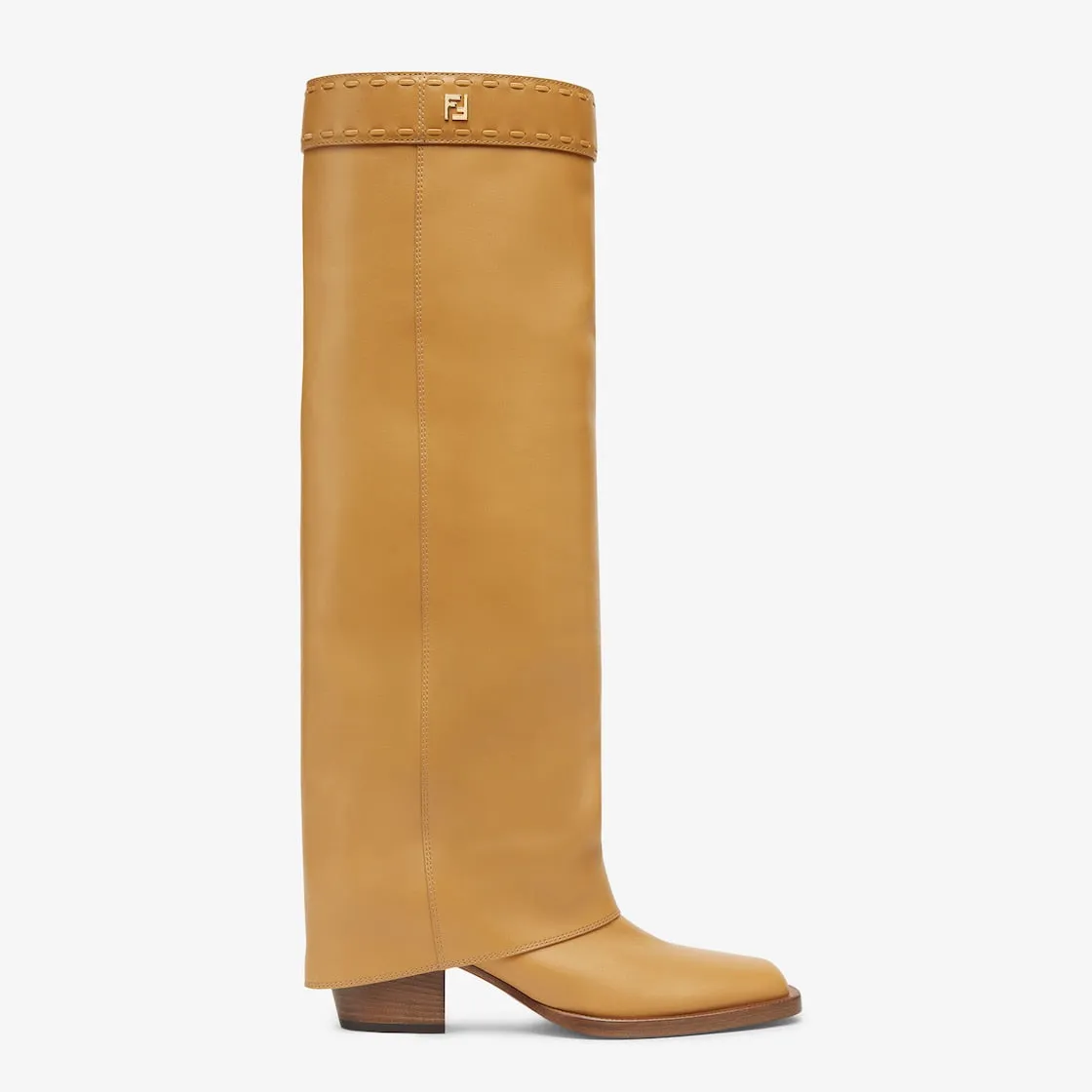 Square Toe Boots Beige