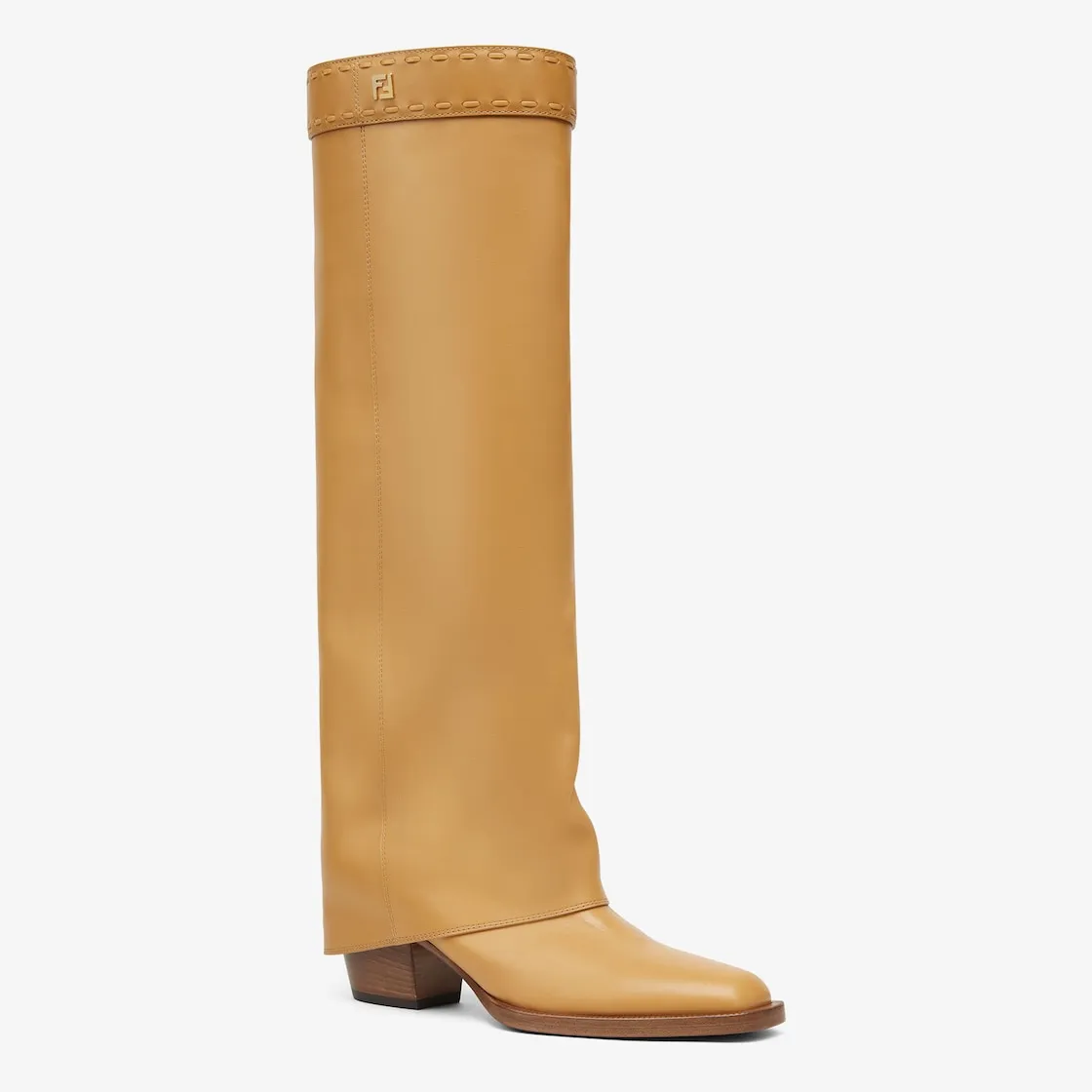 Square Toe Boots Beige