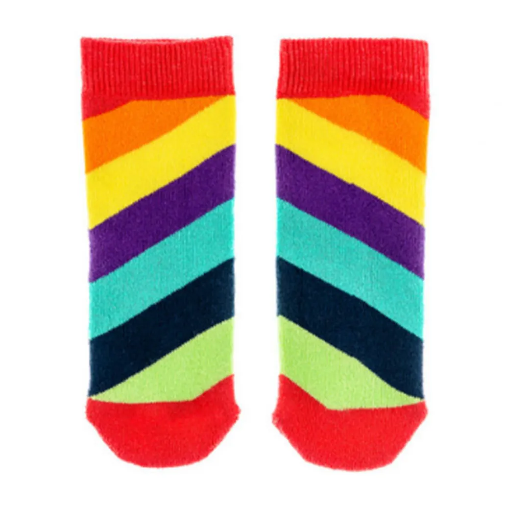 Squelch Tots Socks Diagonal Rainbow Age 1-2