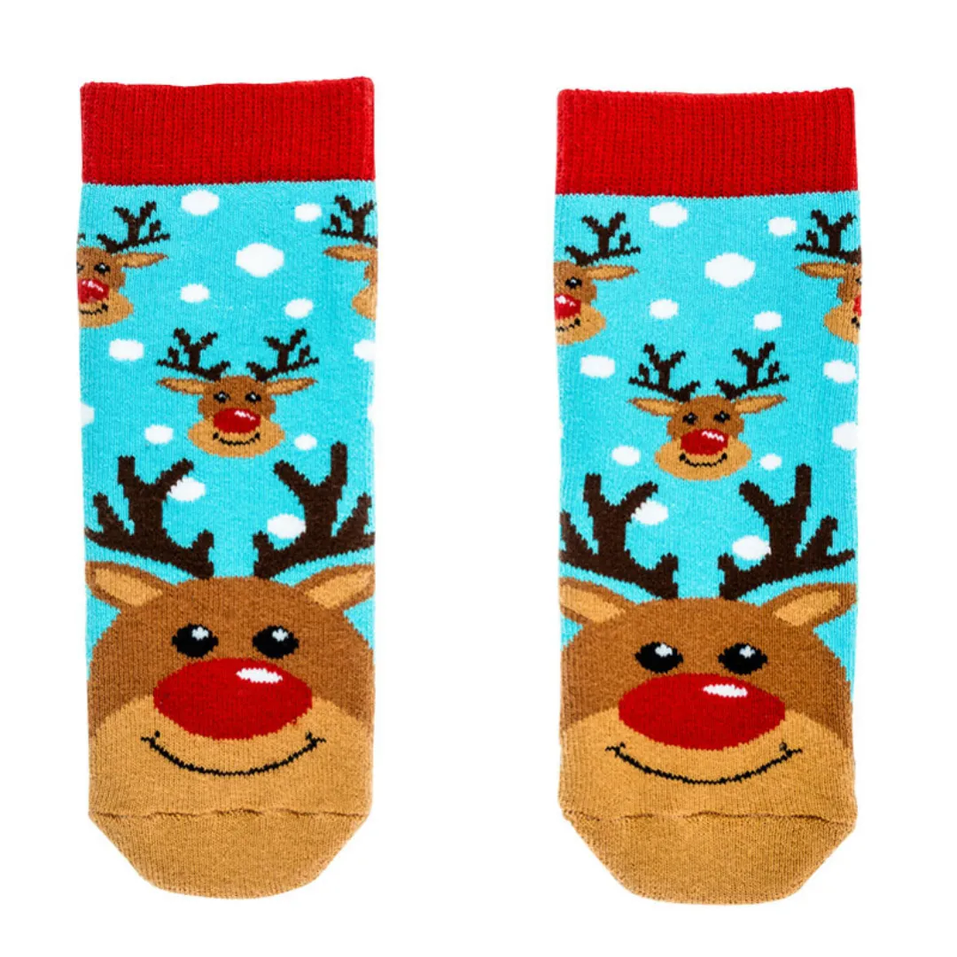 Squelch Tots Socks Rudolph Reindeer Age 1-2