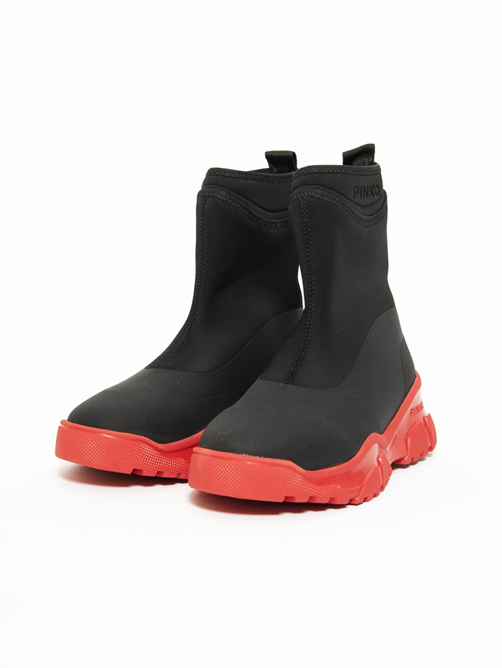 Stivali a Calza in Neoprene Nero/Rosso