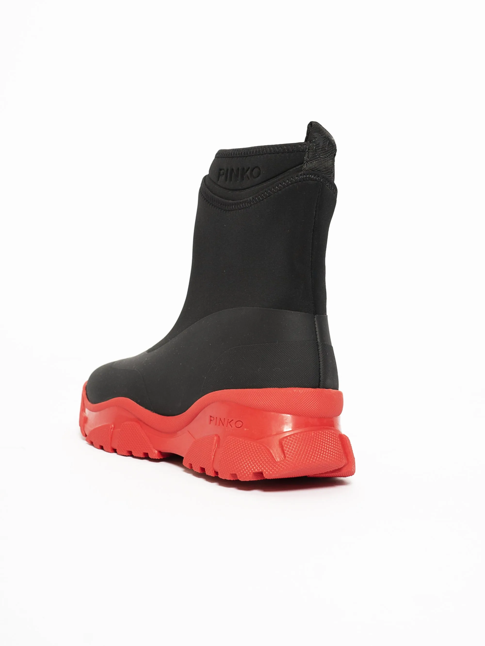 Stivali a Calza in Neoprene Nero/Rosso