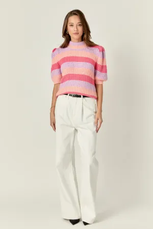 Stripe Mockneck Sweater