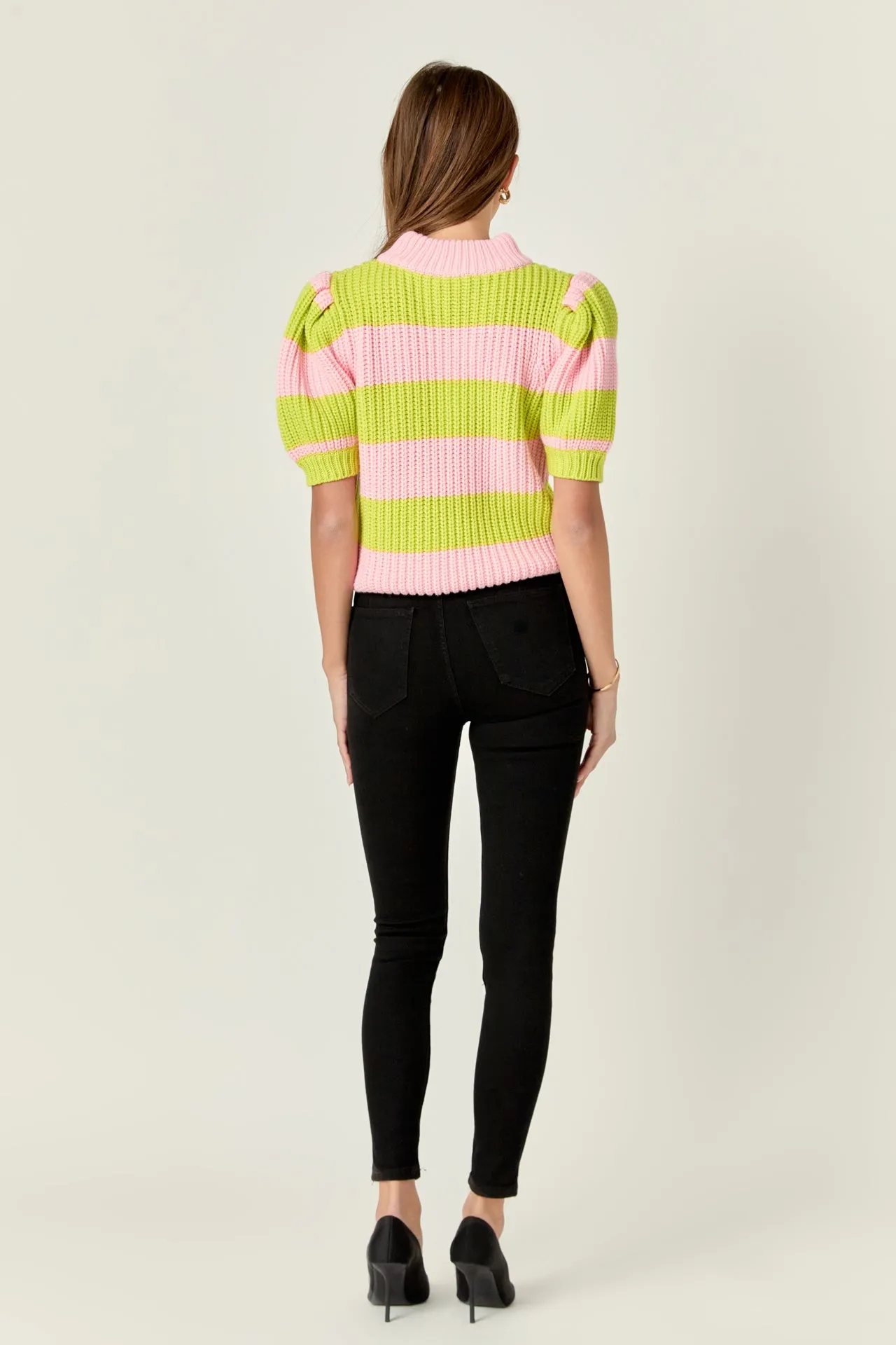 Stripe Mockneck Sweater