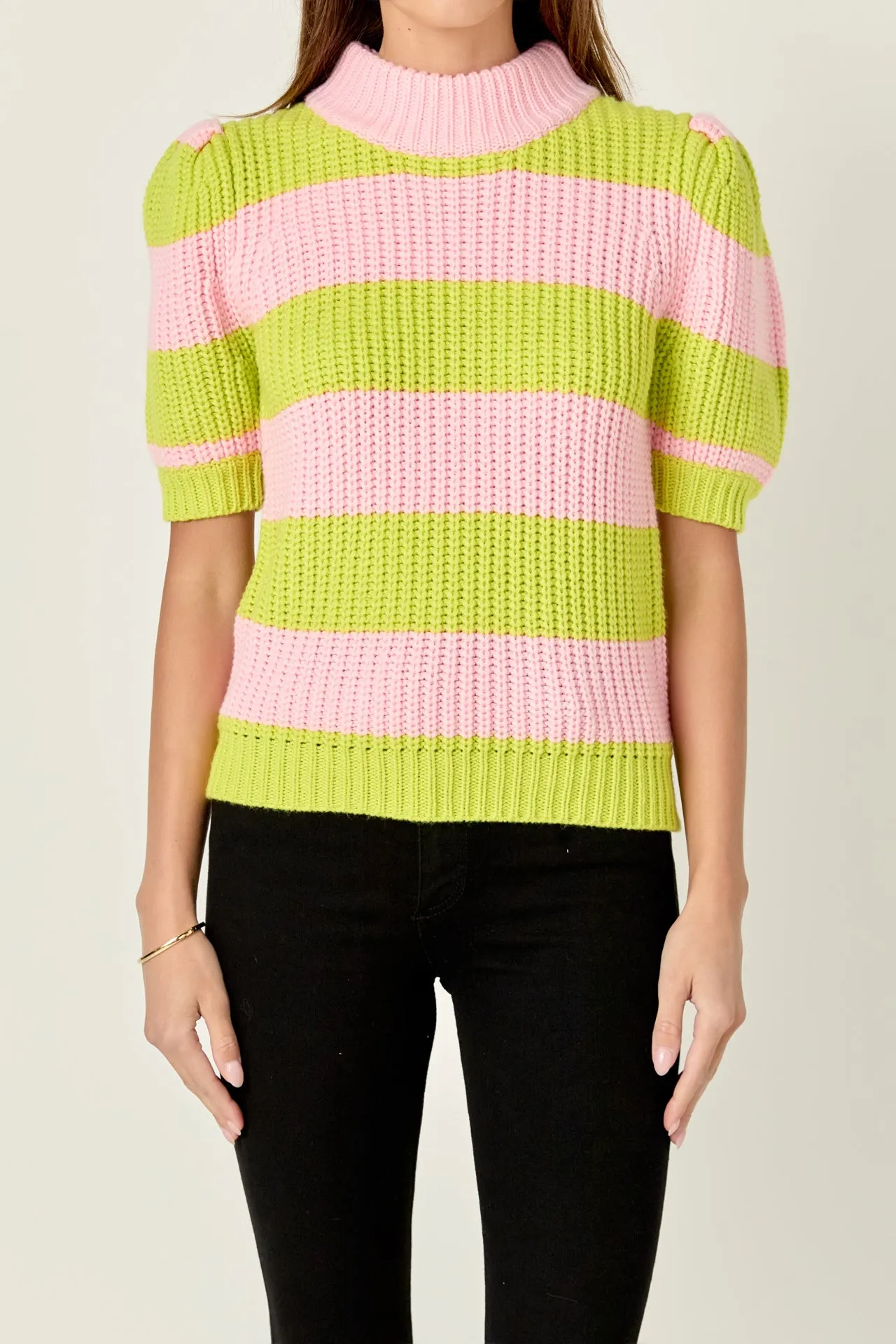 Stripe Mockneck Sweater