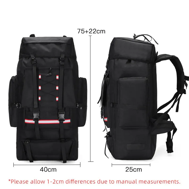 Tactical Camping Backpack Large Rucksack Hiking Climbing Molle Reflective Bag