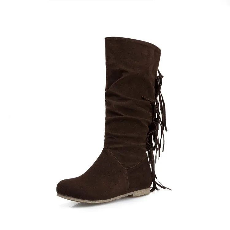 Tassel Mid Calf Boots for Women's