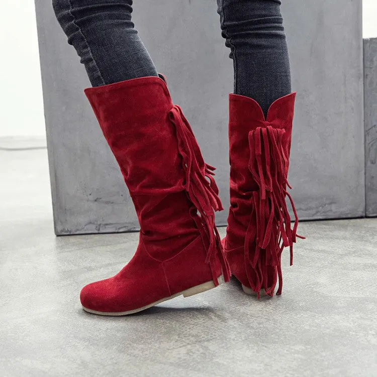 Tassel Mid Calf Boots for Women's