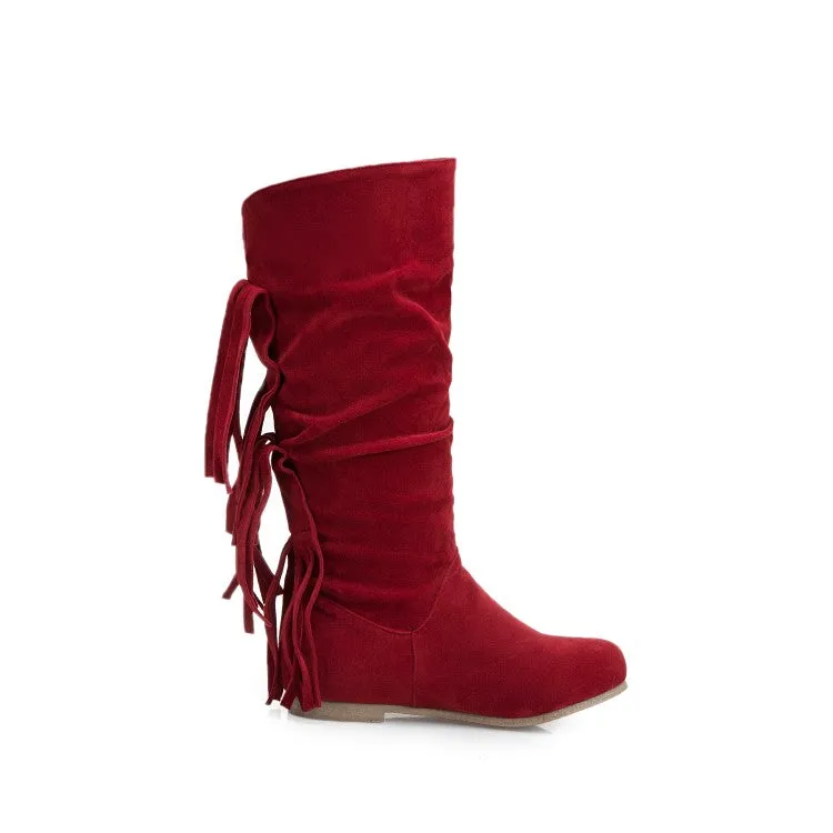 Tassel Mid Calf Boots for Women's