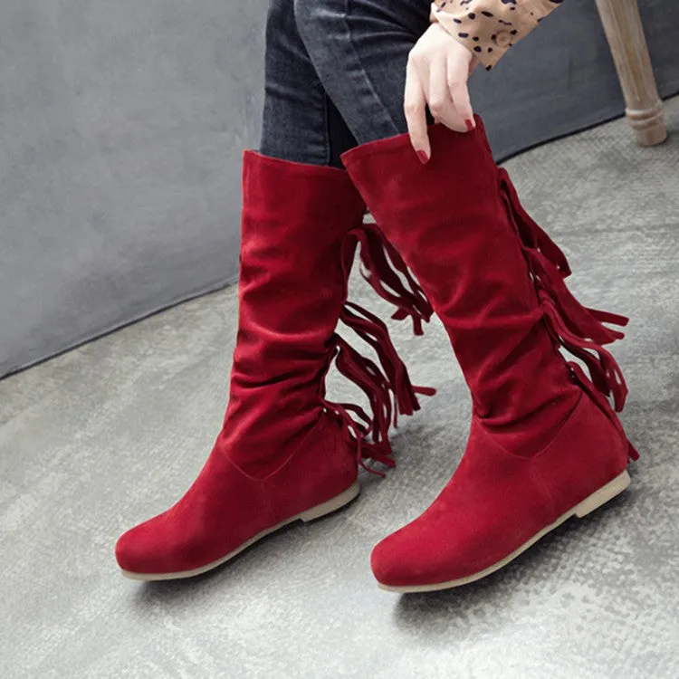 Tassel Mid Calf Boots for Women's