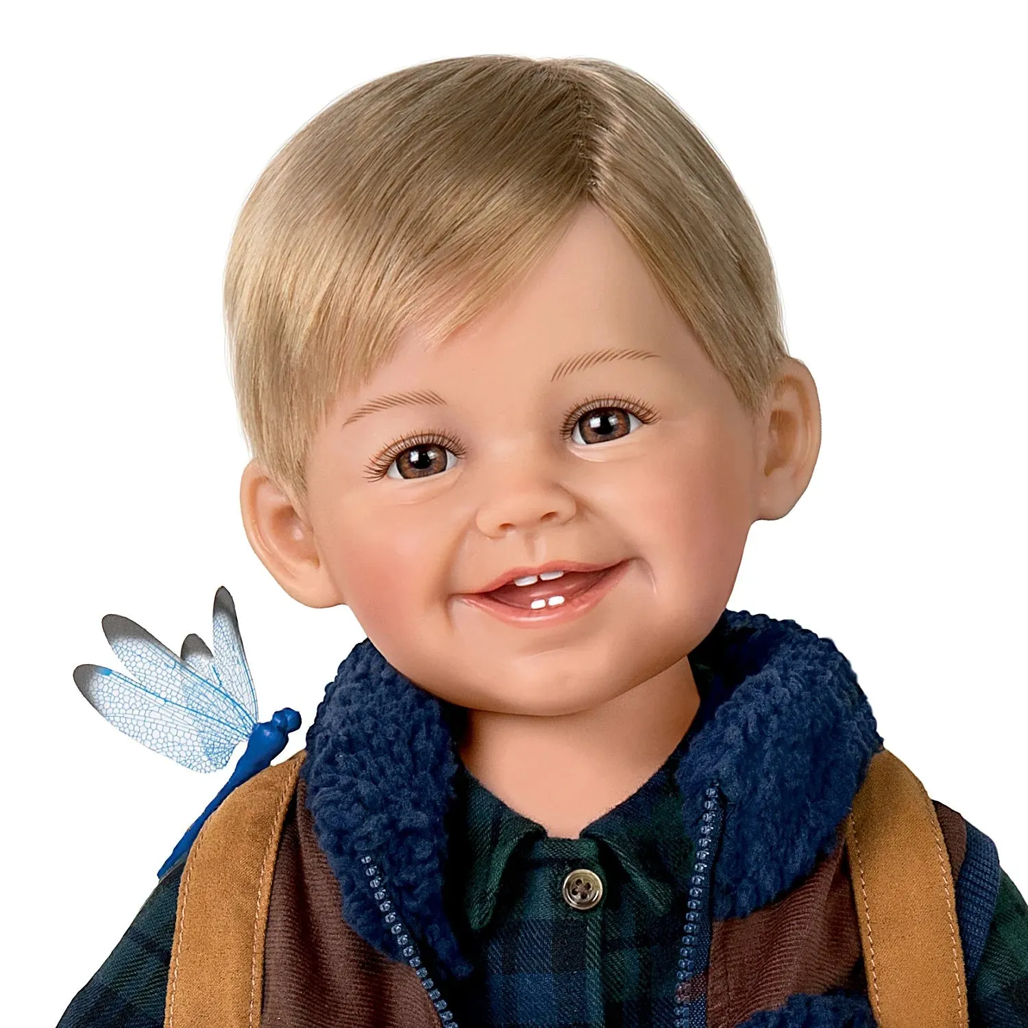 The Ashton-Drake Galleries Little Explorer Liam Lifelike So Truly Real® Boy Child Doll Poseable With Elaborate Outdoor Outfit and Backpack Handcrafted RealTouch® Vinyl by Artist Ping Lau  22"-Inches