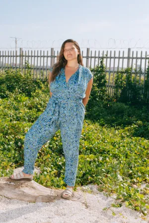 THE POINT JUMPSUIT - FLORAL EXPLOSION BLUE