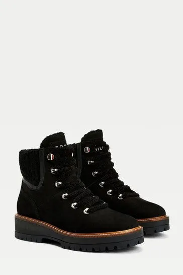 Tommy Hilfiger LEATHER CLEAT LACE-UP Shearling Boot 5944