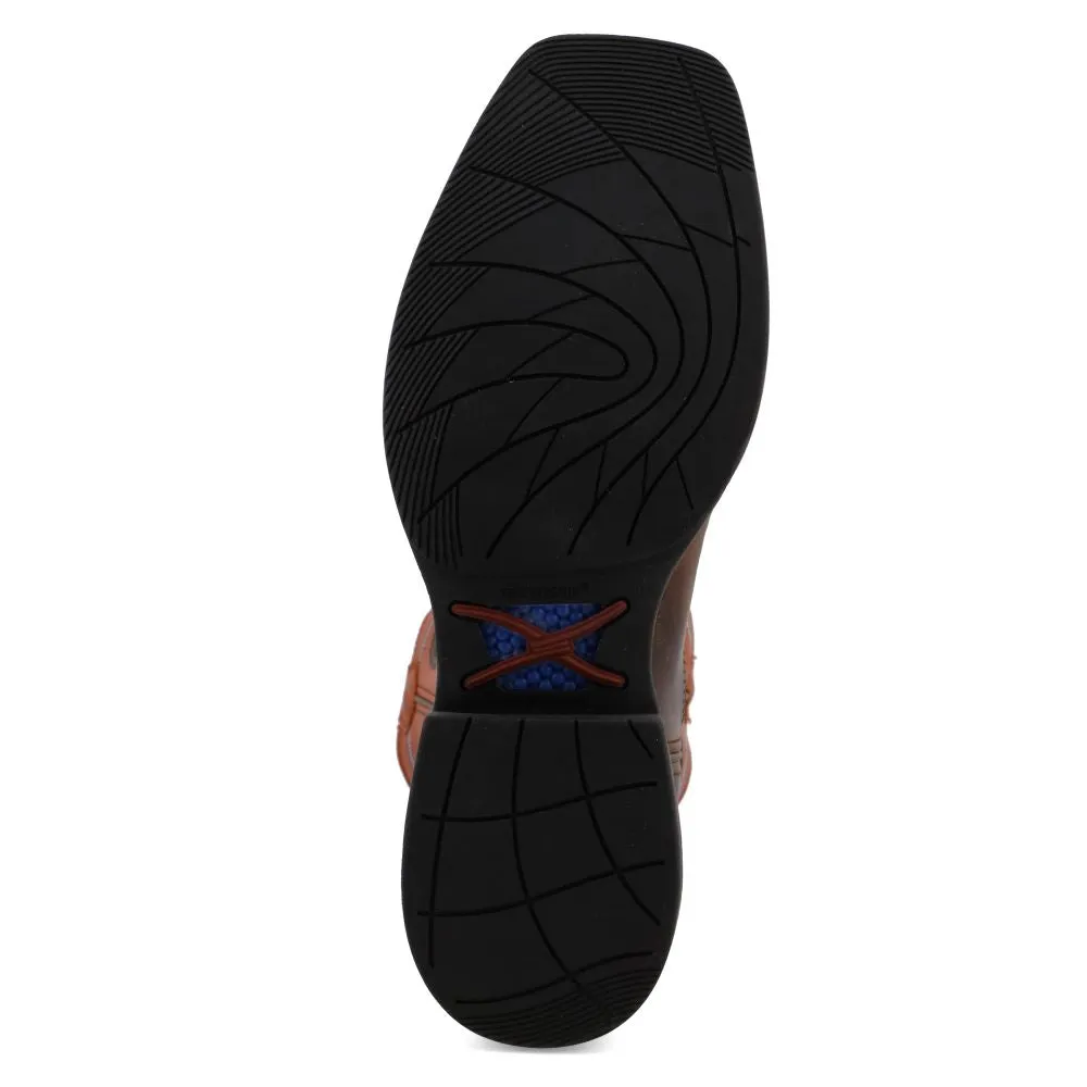 'Twisted X' Men's 12" Tech-X CellStretch Western Square Toe - Brown / Orange