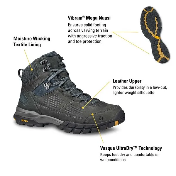 Vasque Men's Talus AT Mid UltraDry Waterproof Hiking Boots